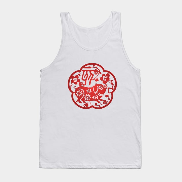 Chinese Zodiac ver.2 Pig in Red Tank Top by Takeda_Art